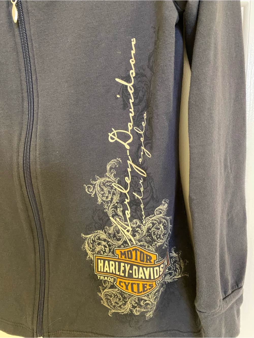 Harley-Davidson Women's Charcoal Zip Front Jacket with Script Logo - Picture 3 of 5